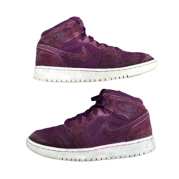 Nike Air Jordan 1 Retro Mid GS 'Bordeaux' Size 6.5 - Picture 6 of 16
